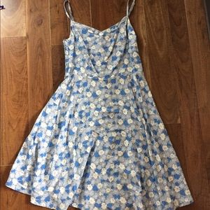 Blue flower a-line swing dress